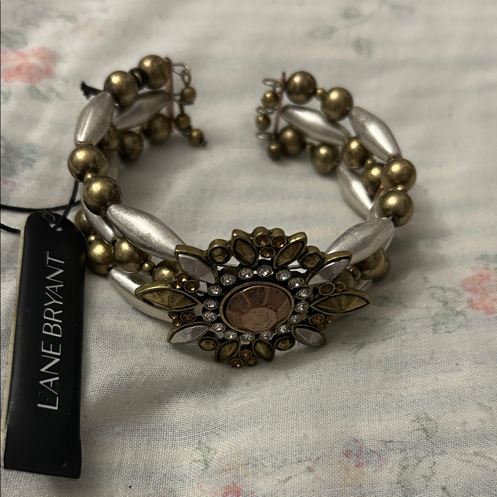 Lane Bryant Gold And Silver Beaded Bracelet 35$